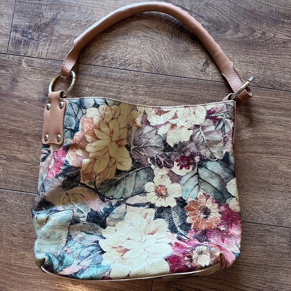 Maurizio Taiuti Floral Leather Tote Bag - Picture 1 of 6